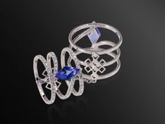 Linee Misteriose Ring with Diamonds and Tanzanite