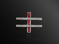Linee Misteriose Diamond and Ruby Mini Ring