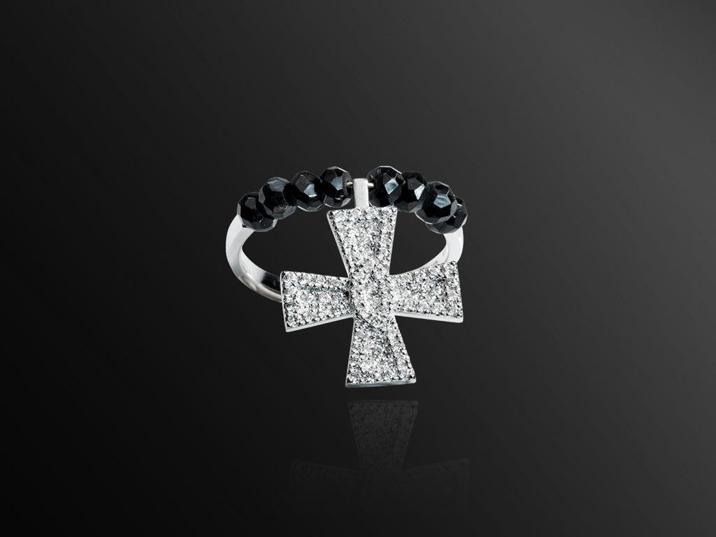 Maltese Cross Diamond Symbol Ring